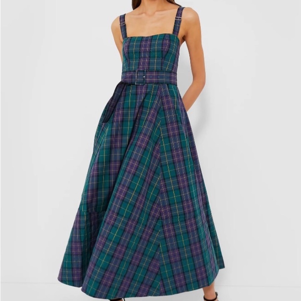 Hunter Bell Thandy Green Tartan Plaid Dress